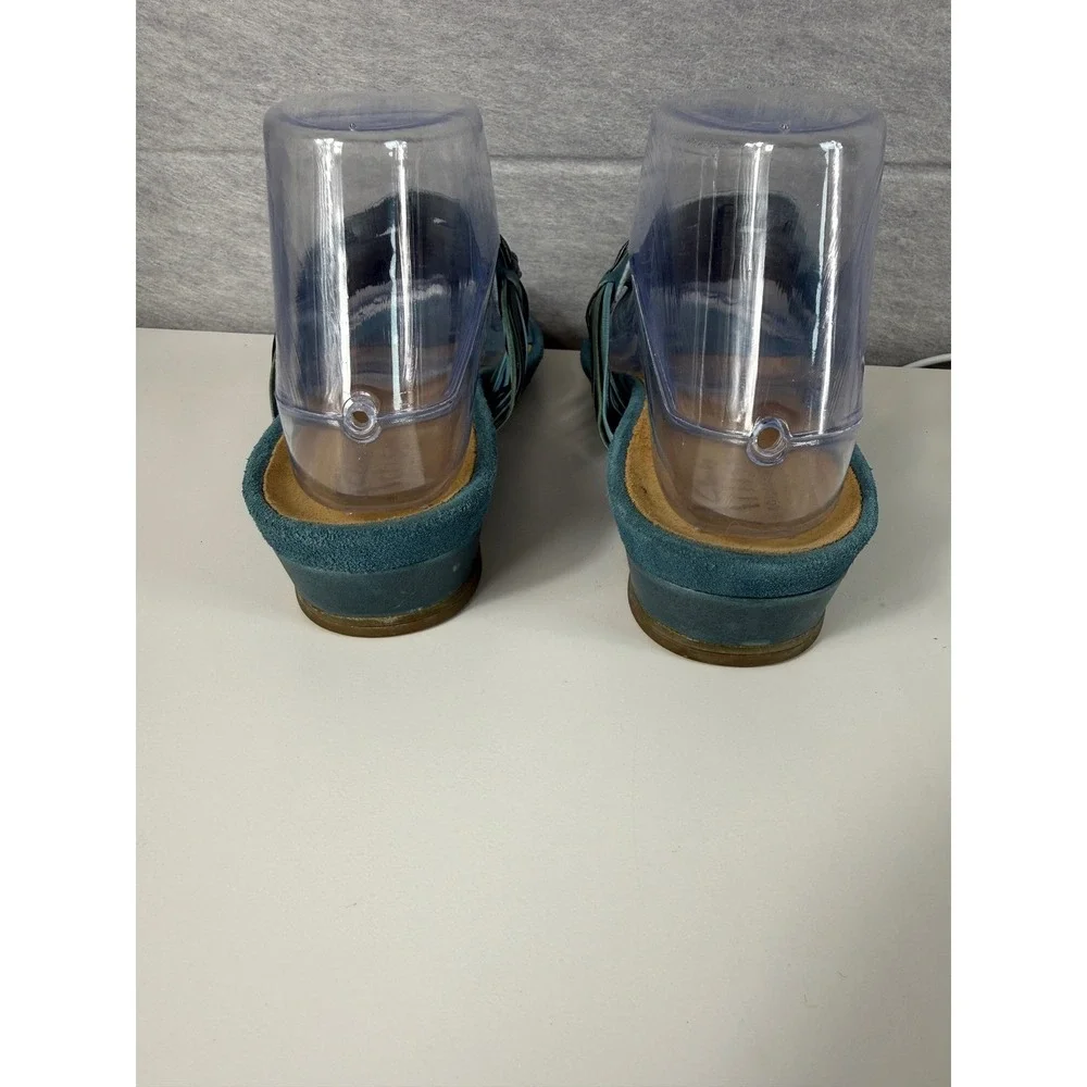 Clarks Artisan Teal Suede Thong Sandals Women Size 7 Boho Slide‎